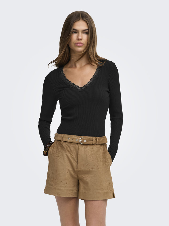 ONLSARA SHARAI L/S V-NECK TOP JRS N, Black 177911 Bild 4