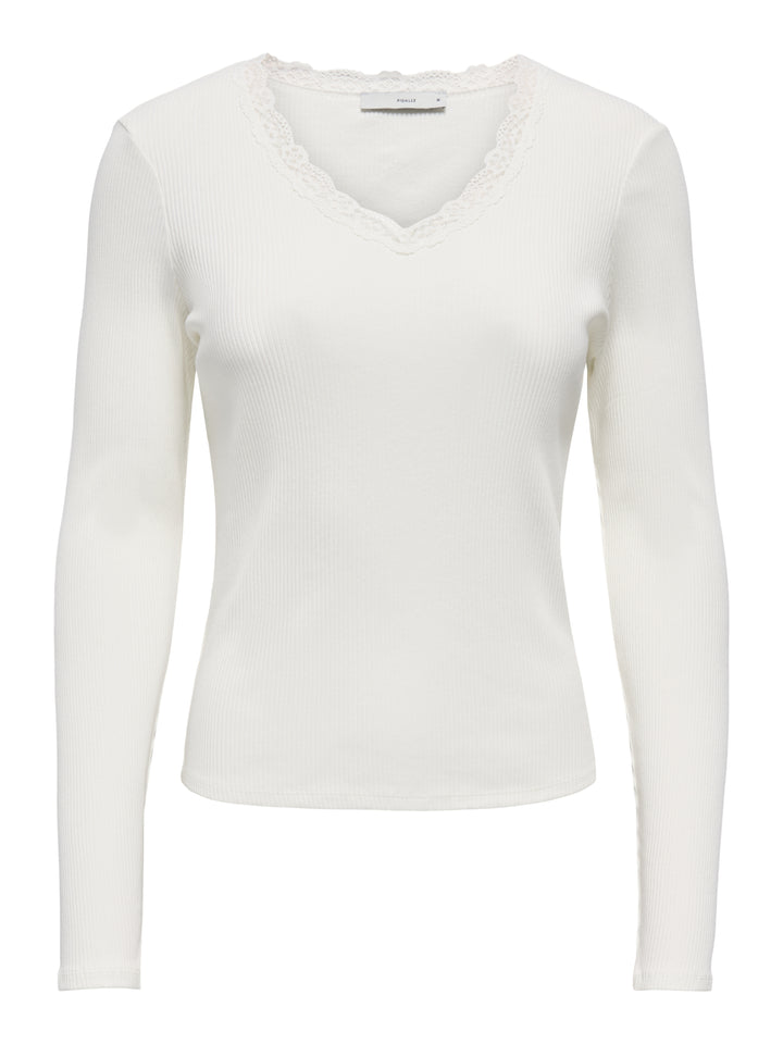 ONLSARA SHARAI L/S V-NECK TOP JRS N, Cloud Dancer 177922 Bild 1