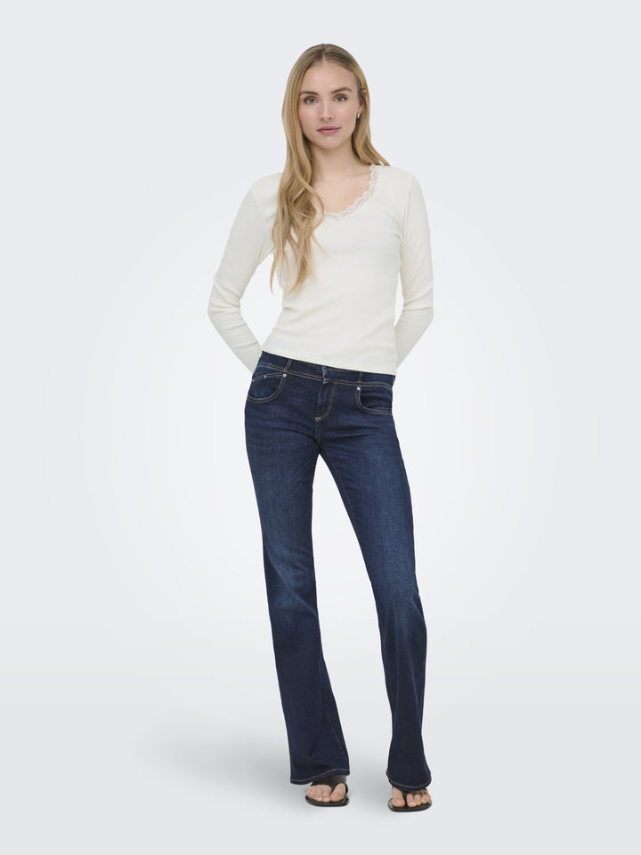 ONLSARA SHARAI L/S V-NECK TOP JRS N, Cloud Dancer 177922 Bild 7