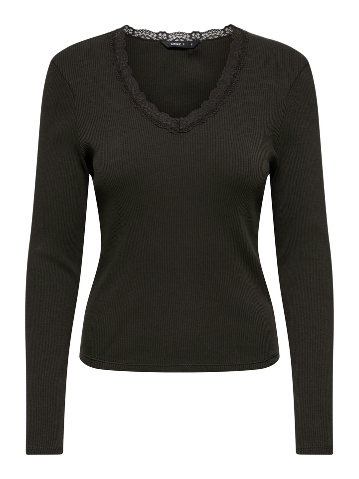 ONLSARA SHARAI L/S V-NECK TOP JRS N, Chocolate Torte 244915 Bild 1