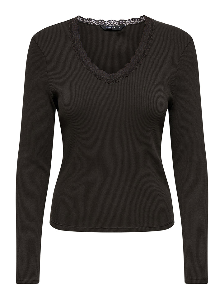 ONLSARA SHARAI L/S V-NECK TOP JRS N, Chocolate Torte 244915 Bild 1