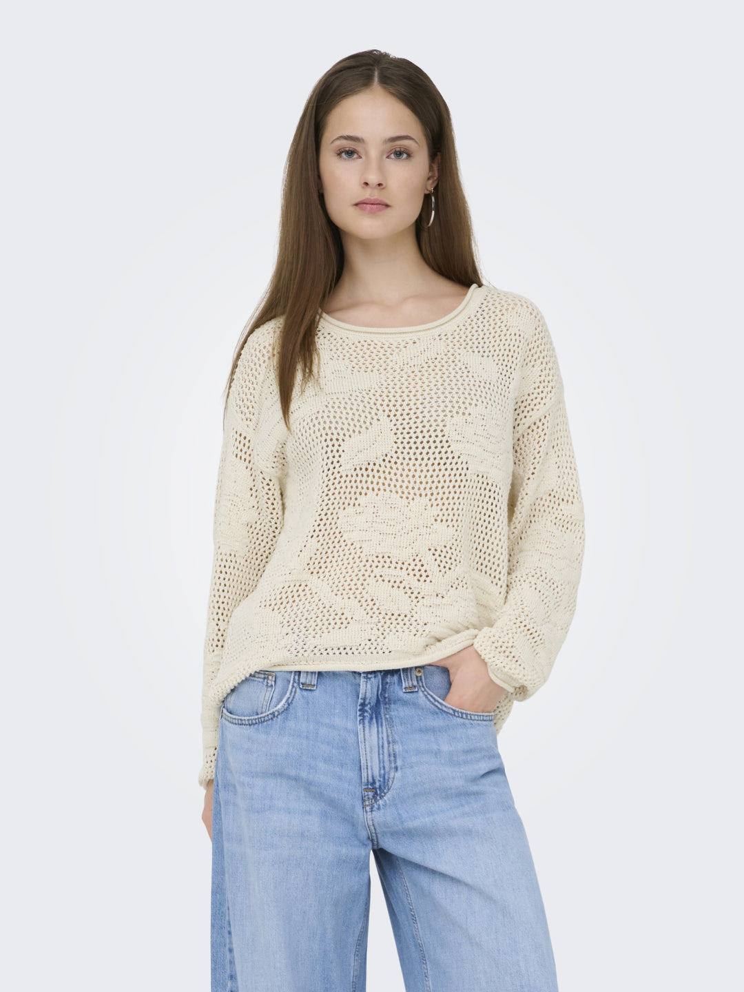 ONLSEASIDE LS PULLOVER CC KNT, Ecru 234755 Bild 3