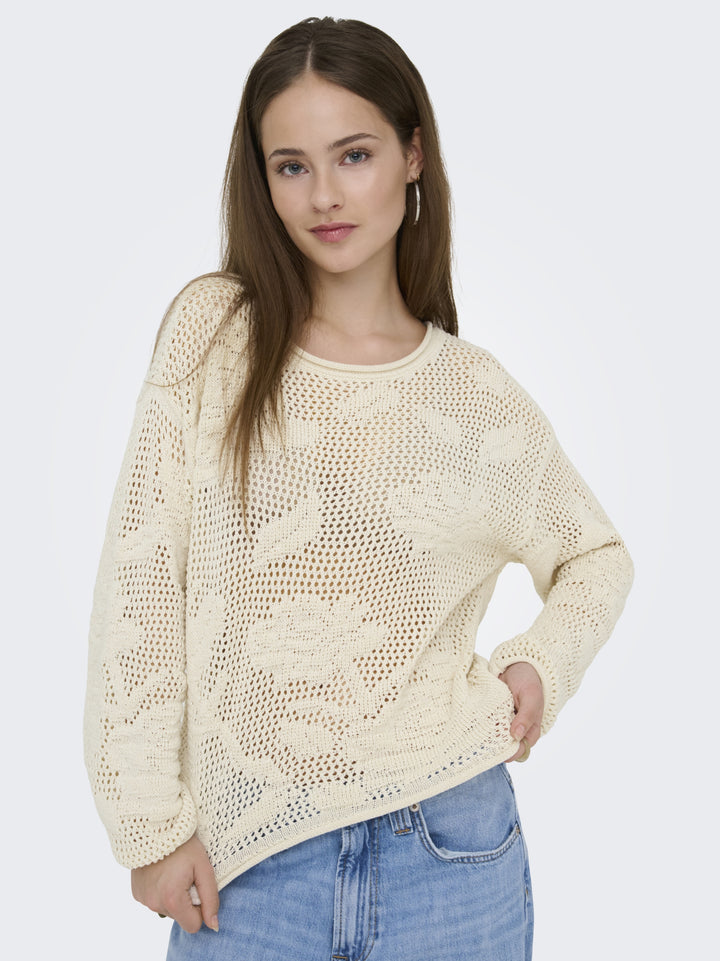 ONLSEASIDE LS PULLOVER CC KNT, Ecru 234755 Bild 6