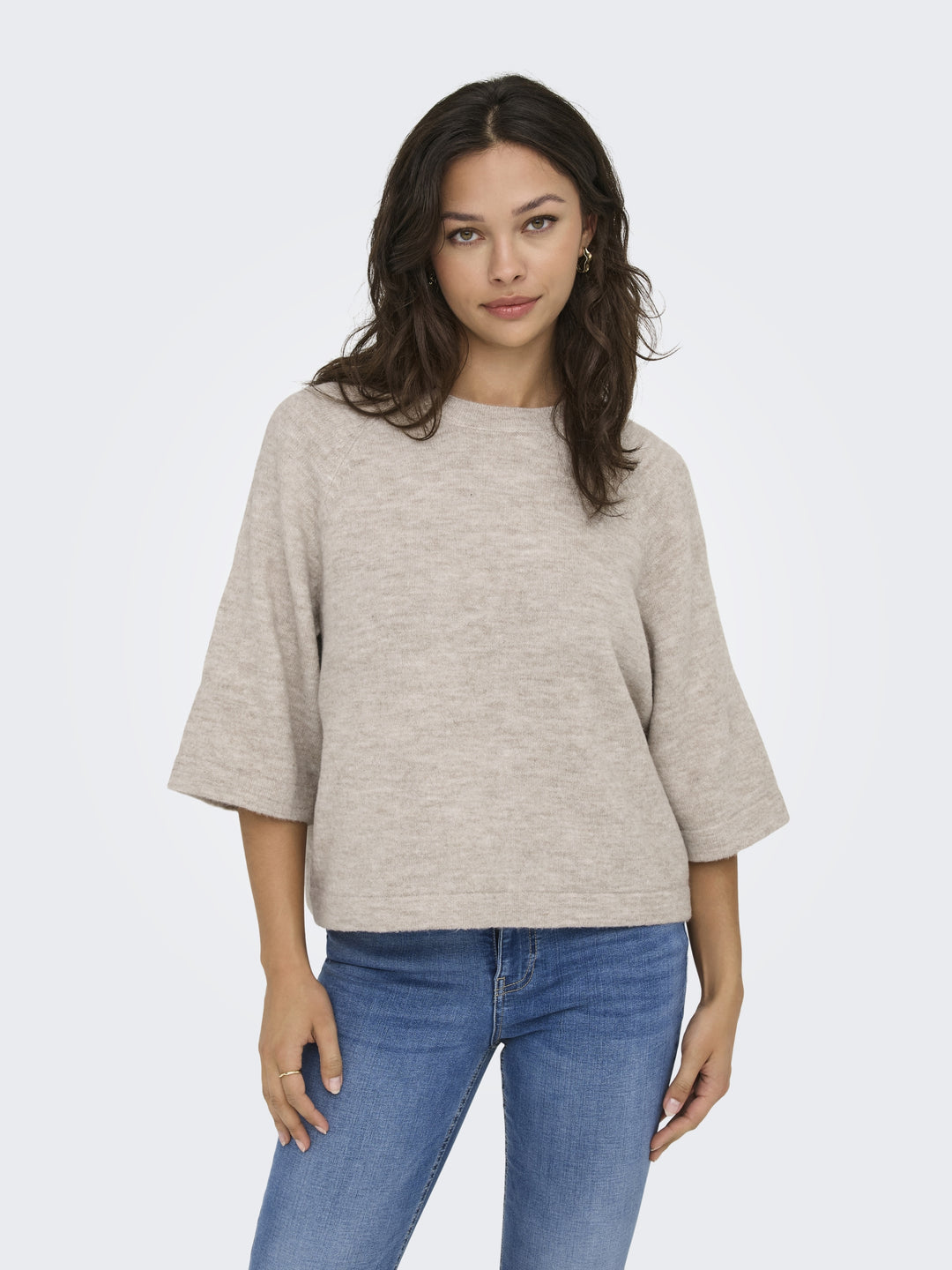 ONLSIMONI 3/4 PULLOVER KNT NOOS, Pumice Stone/MELANGE 189959001 Bild 4