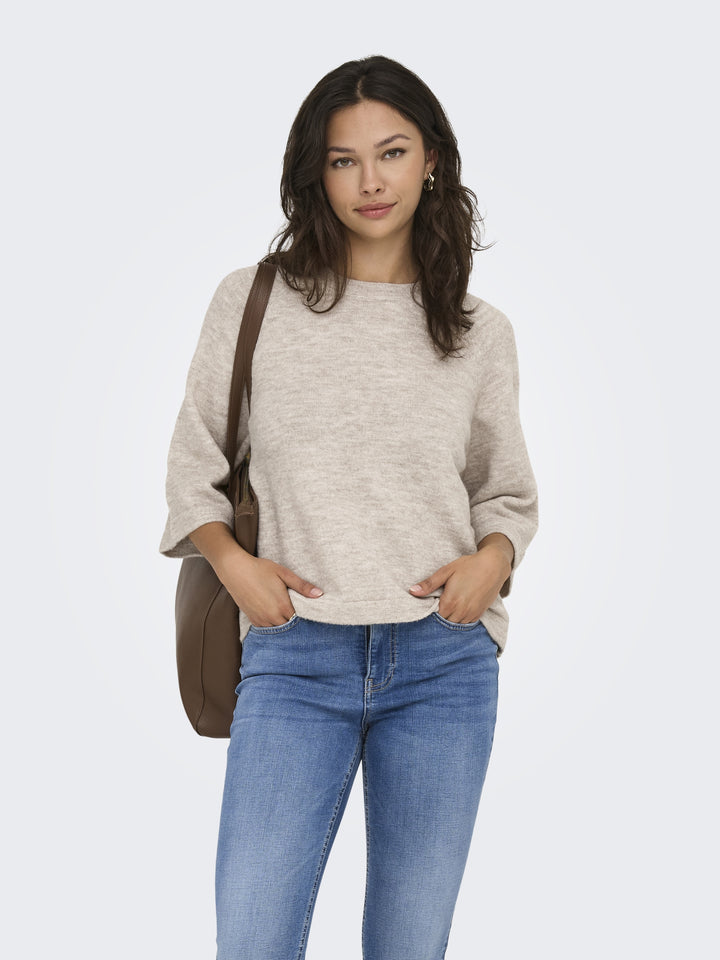 ONLSIMONI 3/4 PULLOVER KNT NOOS, Pumice Stone/MELANGE 189959001 Bild 7