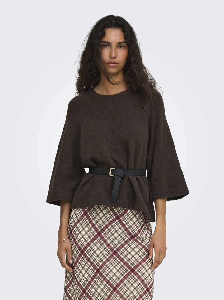 ONLSIMONI 3/4 PULLOVER KNT NOOS, Coffee Bean/MELANGE 237375001 Bild 4
