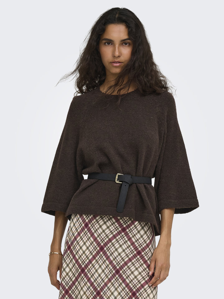 ONLSIMONI 3/4 PULLOVER KNT NOOS, Coffee Bean/MELANGE 237375001 Bild 7