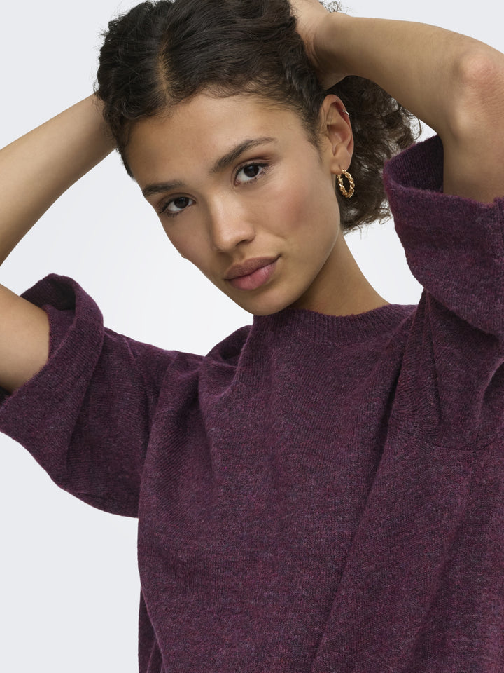 ONLSIMONI 3/4 PULLOVER KNT NOOS, Mauve Wine/MELANGE 294415001 Bild 3