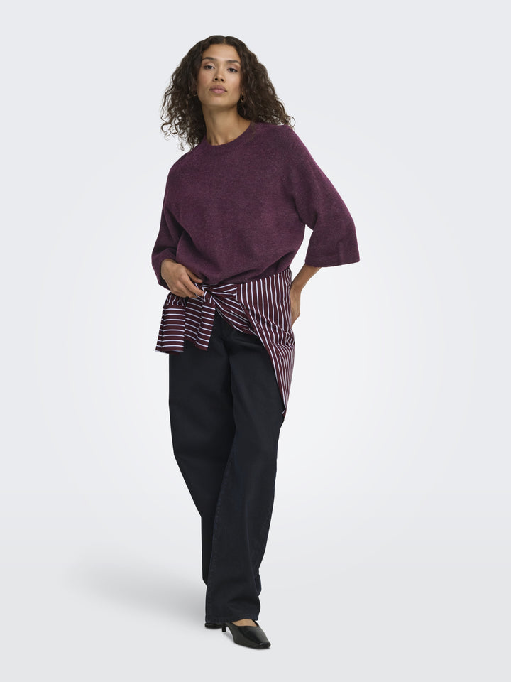 ONLSIMONI 3/4 PULLOVER KNT NOOS, Mauve Wine/MELANGE 294415001 Bild 6