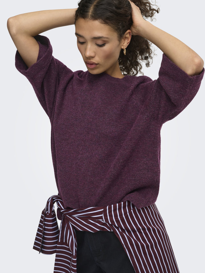 ONLSIMONI 3/4 PULLOVER KNT NOOS, Mauve Wine/MELANGE 294415001 Bild 7