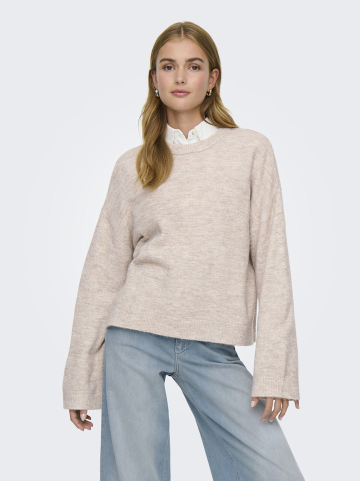 ONLSIMONI L/S O-NECK PULLOVER KNT N, Pumice Stone/MELANGE 189959001 Bild 6