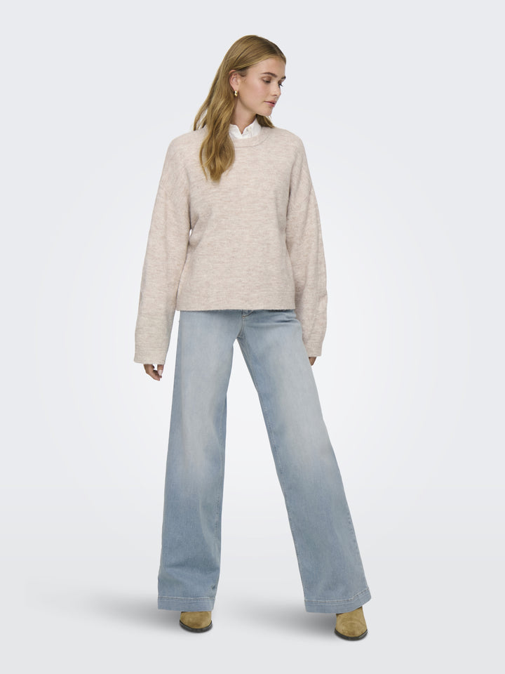 ONLSIMONI L/S O-NECK PULLOVER KNT N, Pumice Stone/MELANGE 189959001 Bild 7