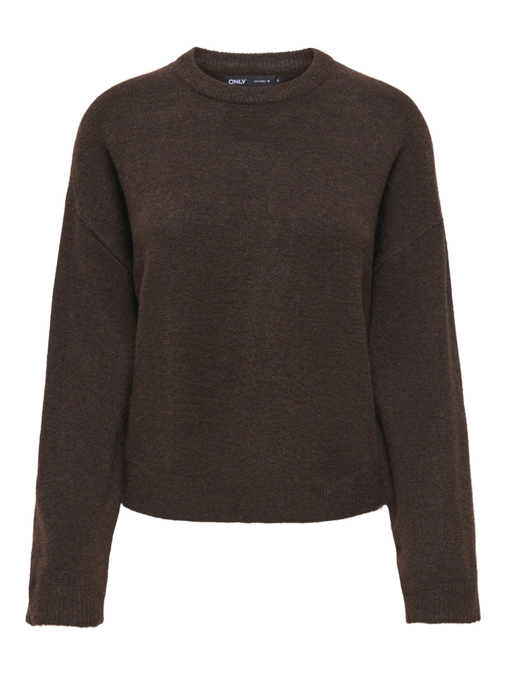 ONLSIMONI L/S O-NECK PULLOVER KNT N, Coffee Bean/MELANGE 237375001 Bild 1
