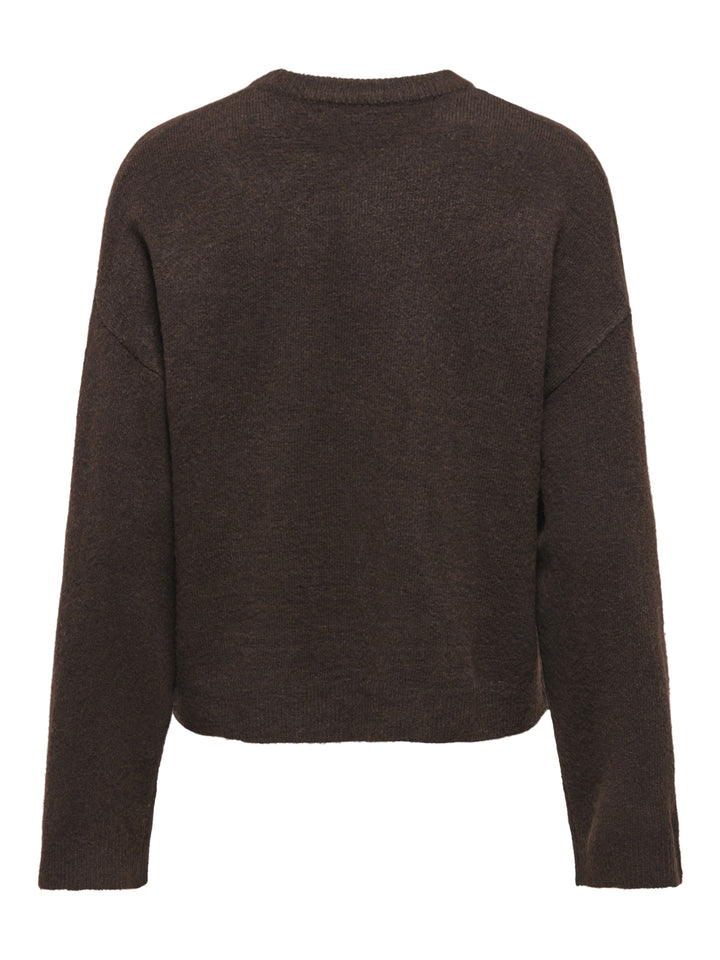 ONLSIMONI L/S O-NECK PULLOVER KNT N, Coffee Bean/MELANGE 237375001 Bild 2