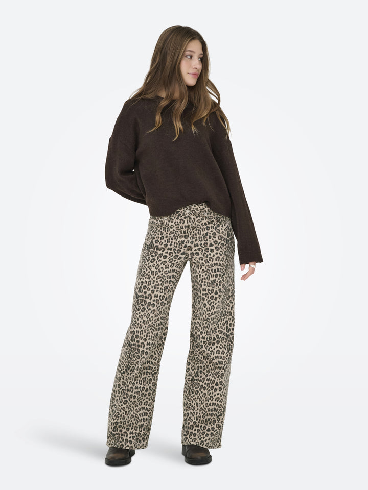 ONLSIMONI L/S O-NECK PULLOVER KNT N, Coffee Bean/MELANGE 237375001 Bild 3
