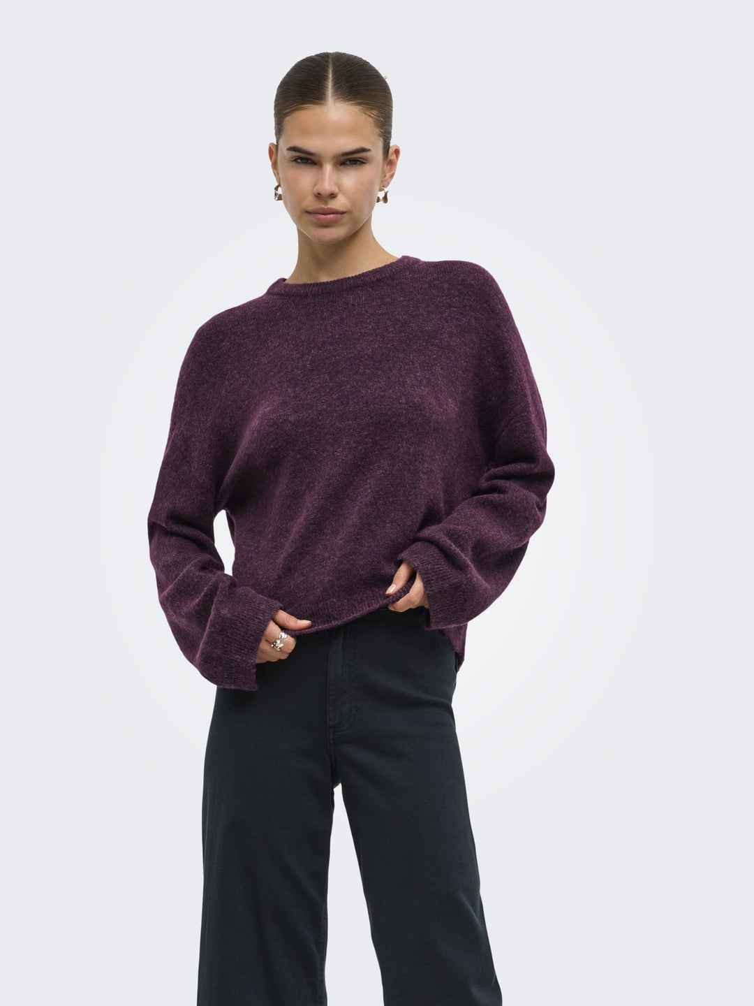 ONLSIMONI L/S O-NECK PULLOVER KNT N, Mauve Wine/MELANGE 294415001 Bild 4