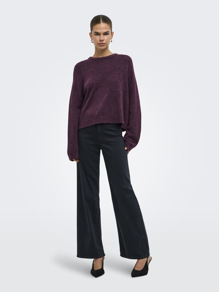 ONLSIMONI L/S O-NECK PULLOVER KNT N, Mauve Wine/MELANGE 294415001 Bild 6