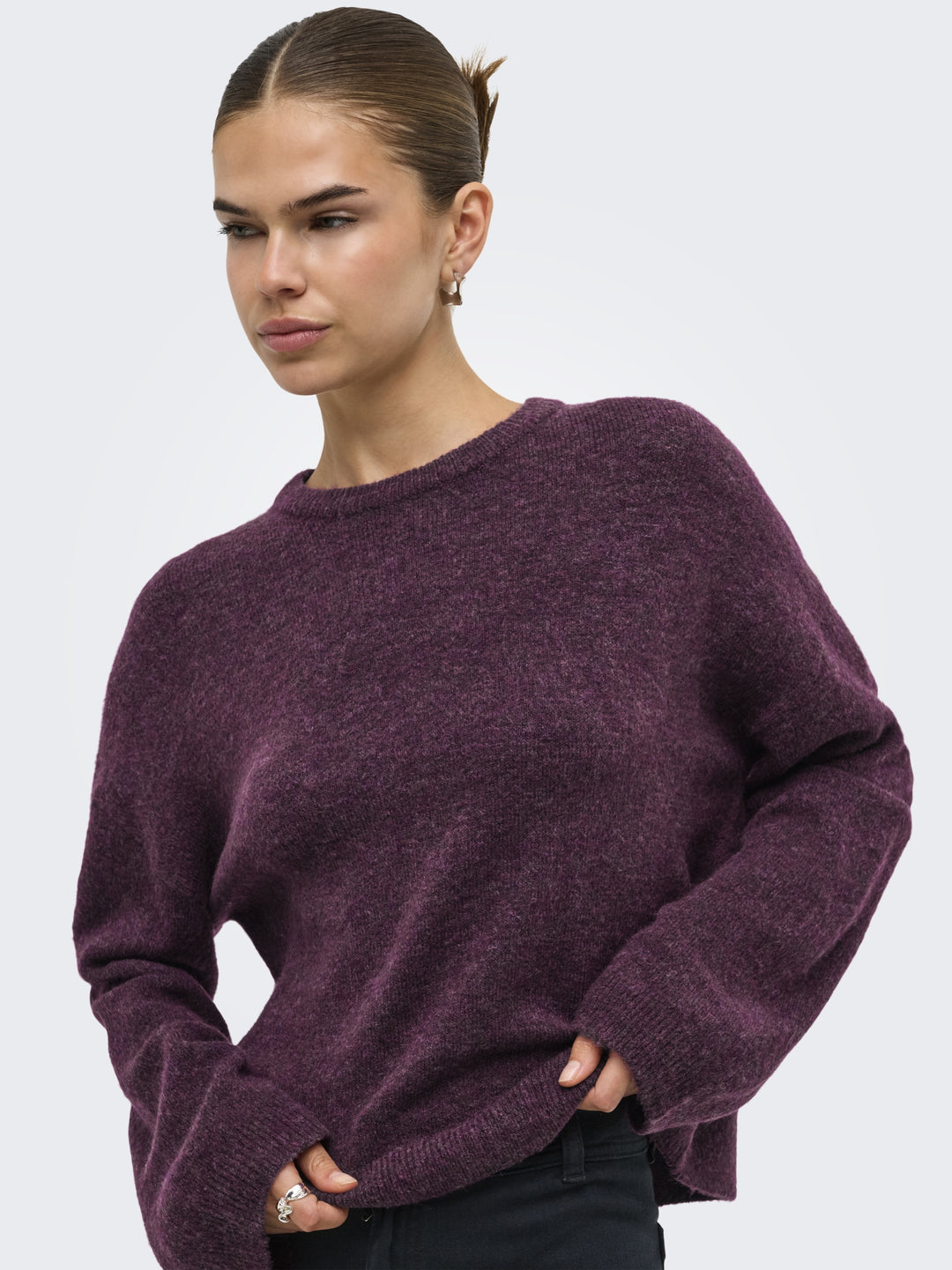 ONLSIMONI L/S O-NECK PULLOVER KNT N, Mauve Wine/MELANGE 294415001 Bild 7