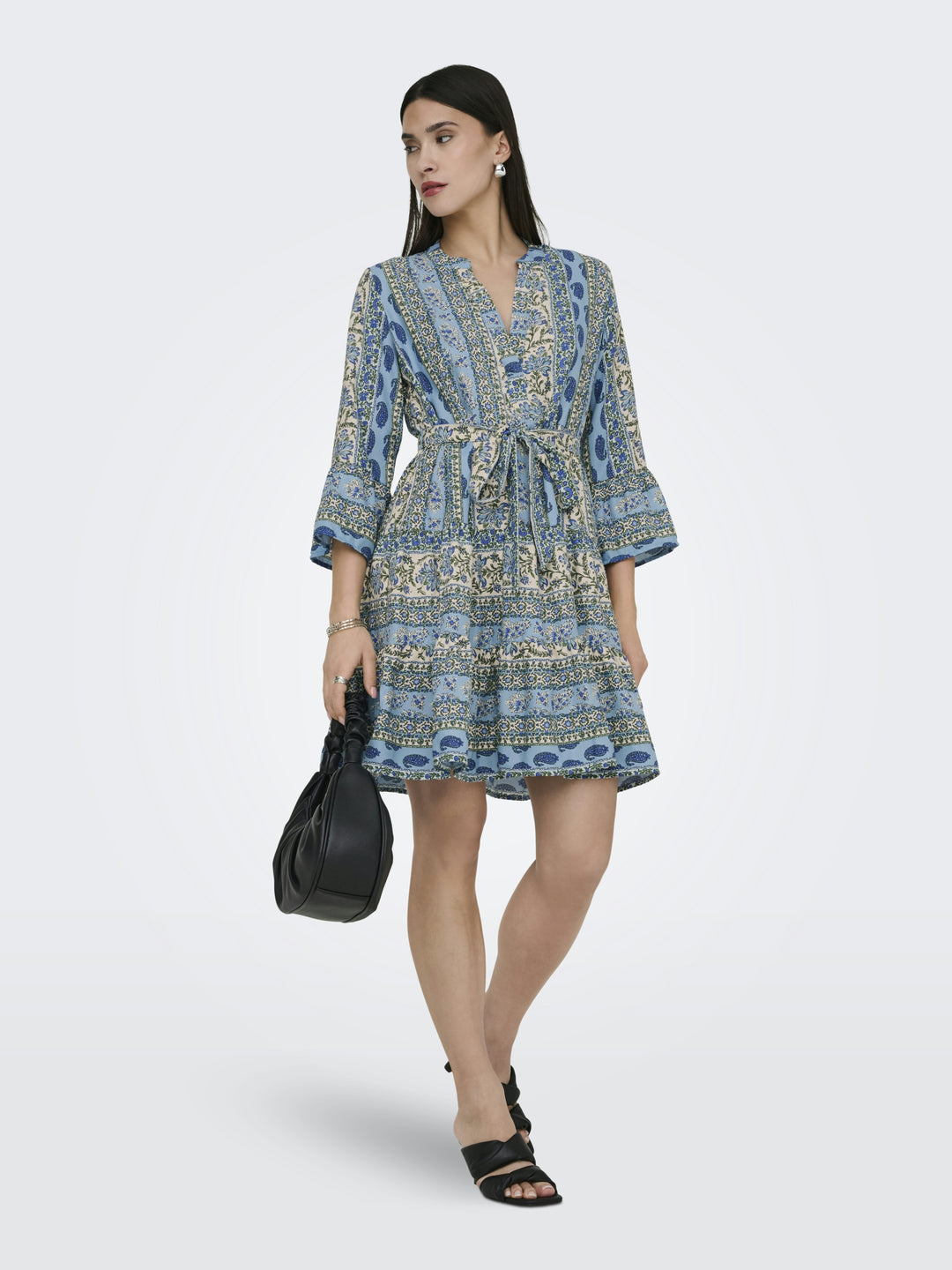 ONLSINA LIFE 3/4 SHORT DRESS NOOS W, Cloud Dancer/SINA PAISLEY 177922001 Bild 4