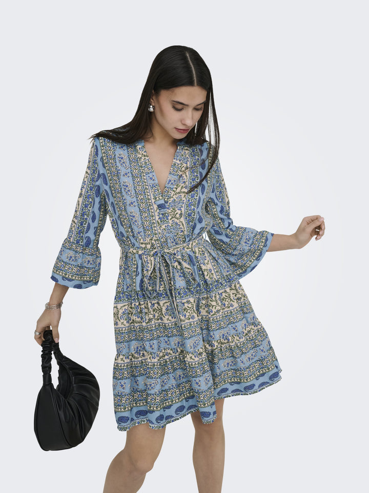 ONLSINA LIFE 3/4 SHORT DRESS NOOS W, Cloud Dancer/SINA PAISLEY 177922001 Bild 6