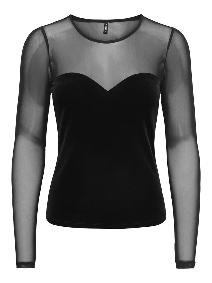 ONLSMOOTH L/S MESH MIX TOP BOX JRS, Black/Dtm mesh sweetheart 177911003 Bild 1
