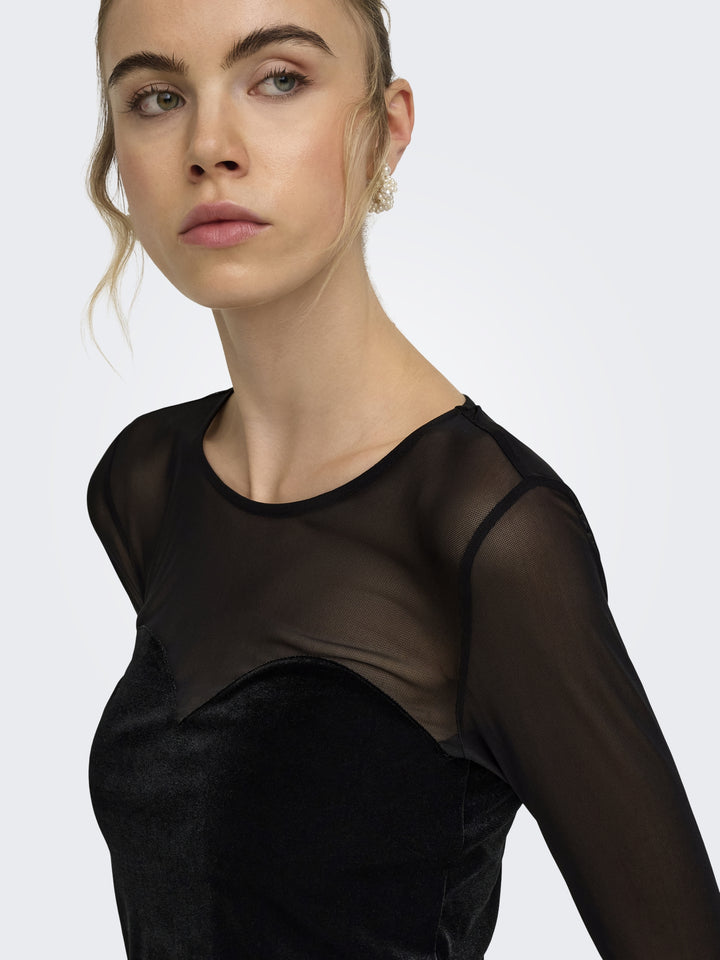 ONLSMOOTH L/S MESH MIX TOP BOX JRS, Black/Dtm mesh sweetheart 177911003 Bild 3