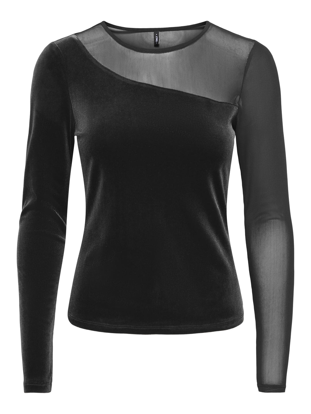 ONLSMOOTH L/S MESH MIX TOP BOX JRS, Black/Dtm mesh off shoulder 177911004 Bild 1