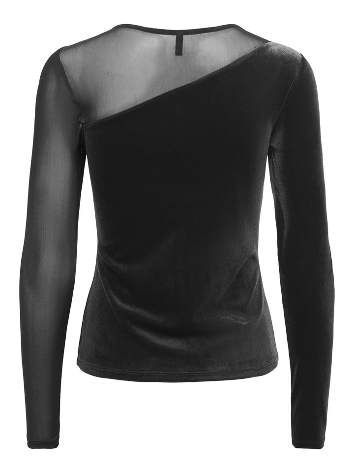ONLSMOOTH L/S MESH MIX TOP BOX JRS, Black/Dtm mesh off shoulder 177911004 Bild 3