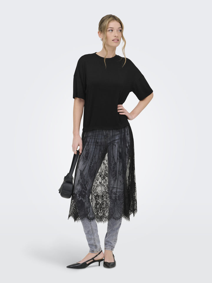 ONLTAHLIA S/S LACE DRESS TOP JRS, Black/Dtm lace 177911001 Bild 3
