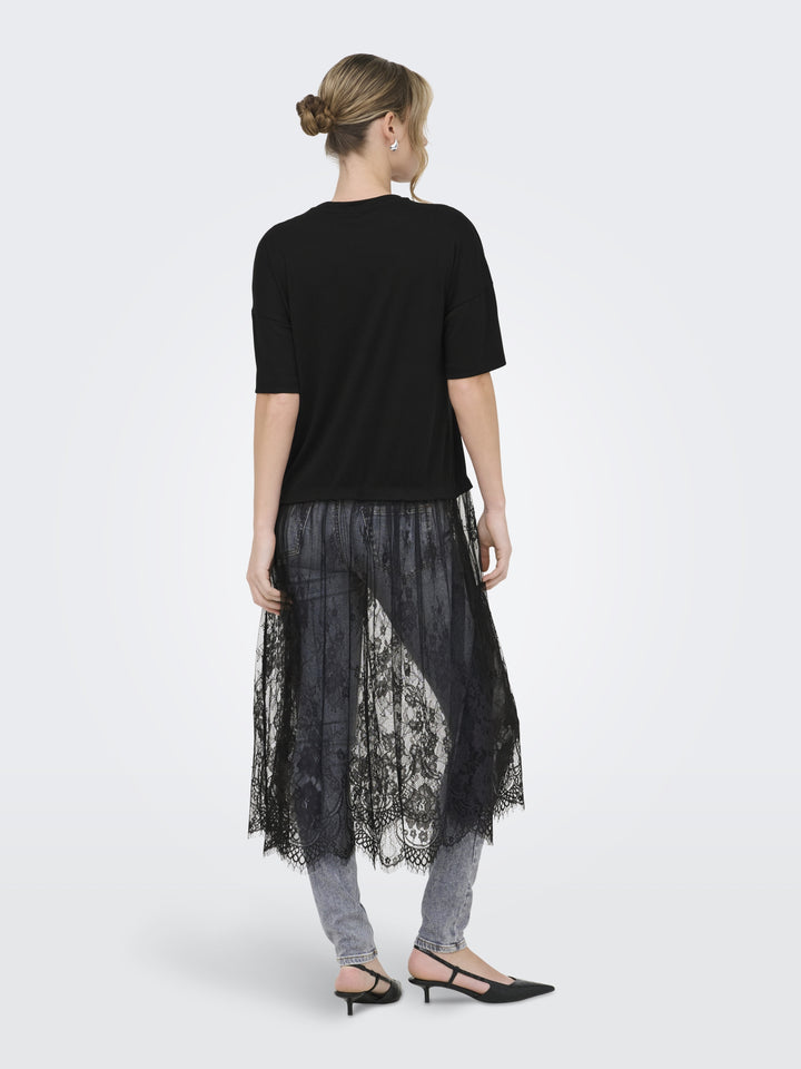 ONLTAHLIA S/S LACE DRESS TOP JRS, Black/Dtm lace 177911001 Bild 4