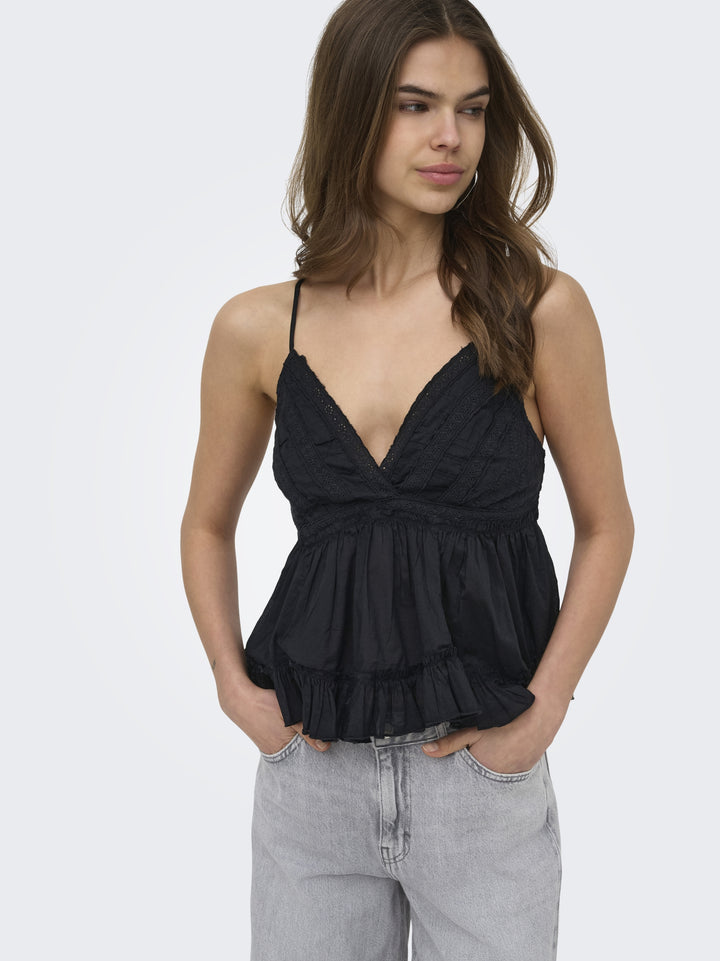 ONLTARIA STRAP EMB TOP WVN, Black 177911 Bild 6
