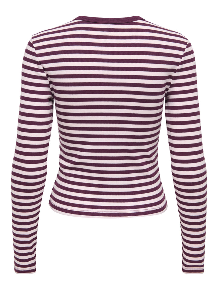 ONLVAL L/S O-NECK STRIPE TOP JRS, Fig/Pale lilac (mette) + emb. heart 177912002 Bild 2