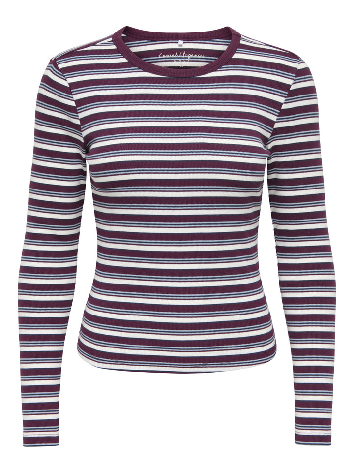 ONLVAL L/S O-NECK STRIPE TOP JRS, Fig/Dusty blue + cd + navy blazer ( 177912004 Bild 1