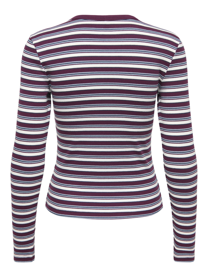 ONLVAL L/S O-NECK STRIPE TOP JRS, Fig/Dusty blue + cd + navy blazer ( 177912004 Bild 2