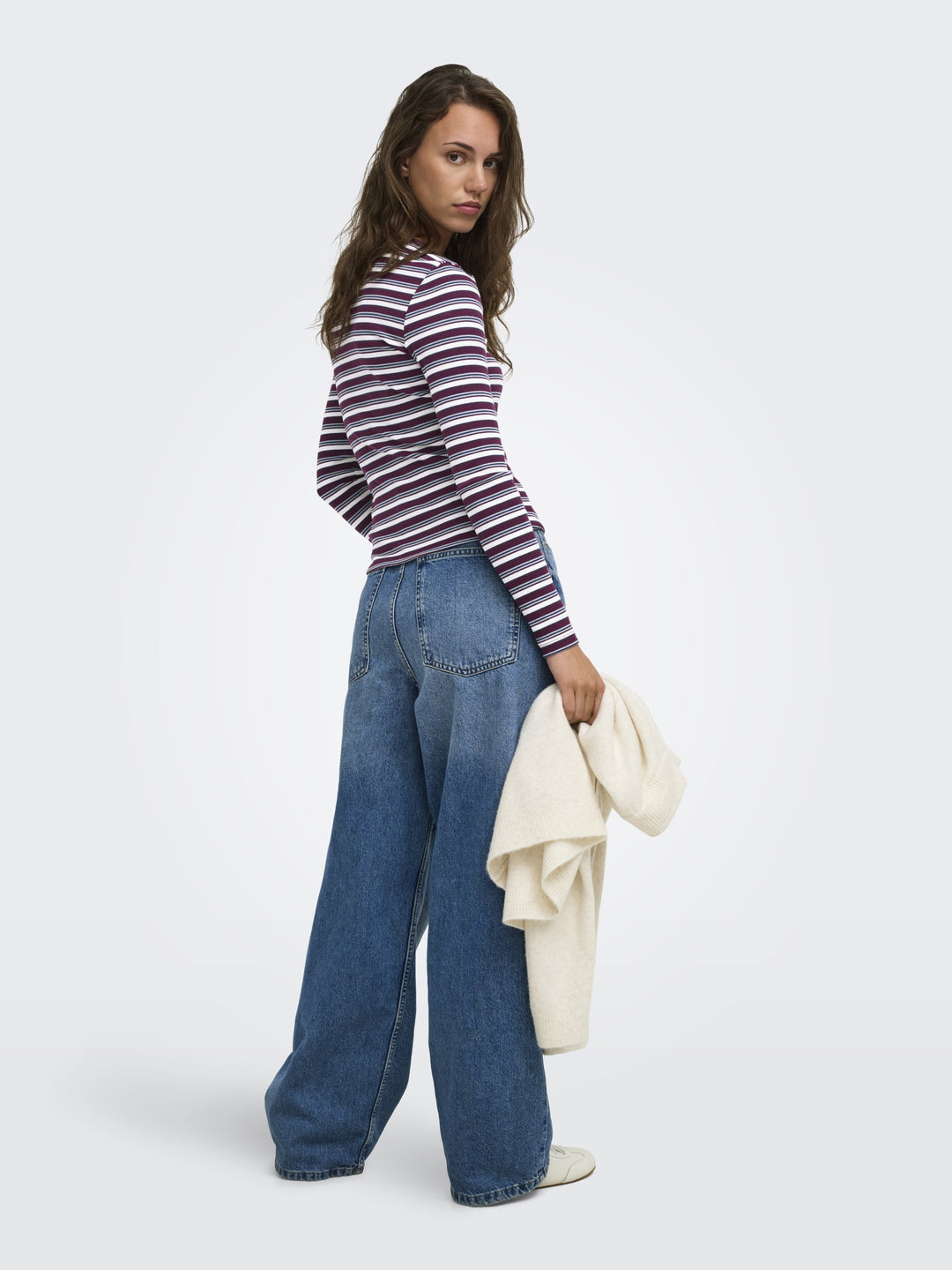ONLVAL L/S O-NECK STRIPE TOP JRS, Fig/Dusty blue + cd + navy blazer ( 177912004 Bild 5