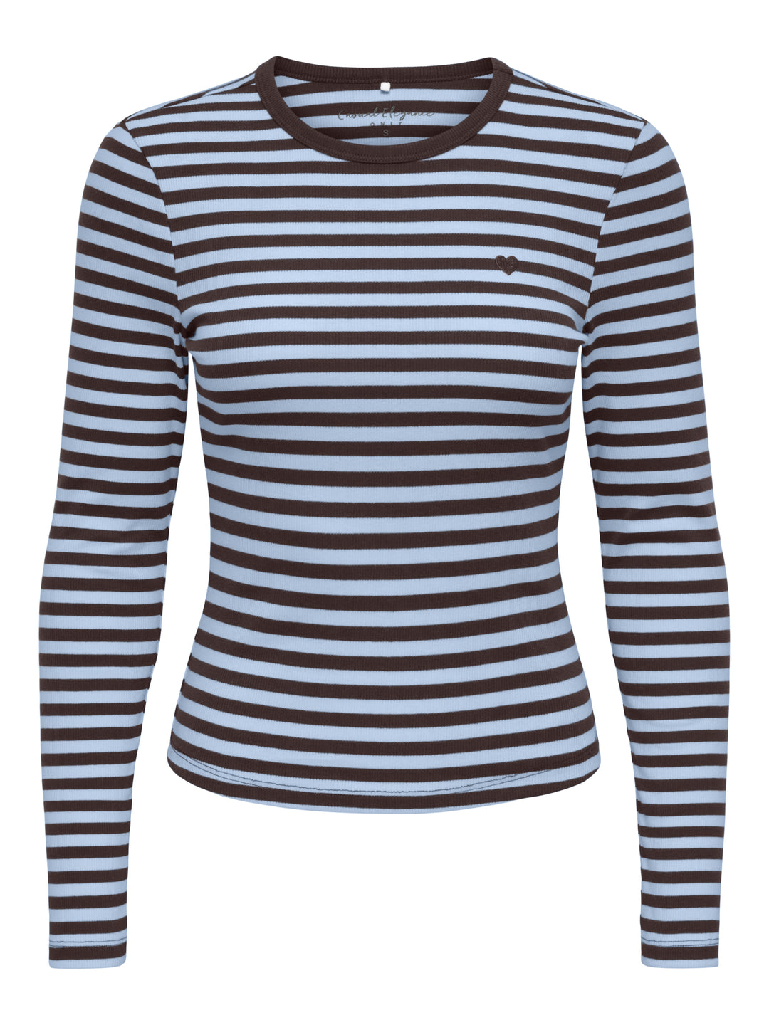 ONLVAL L/S O-NECK STRIPE TOP JRS, Coffee Bean/Cashmereblue (mette) + 237375005 Bild 1