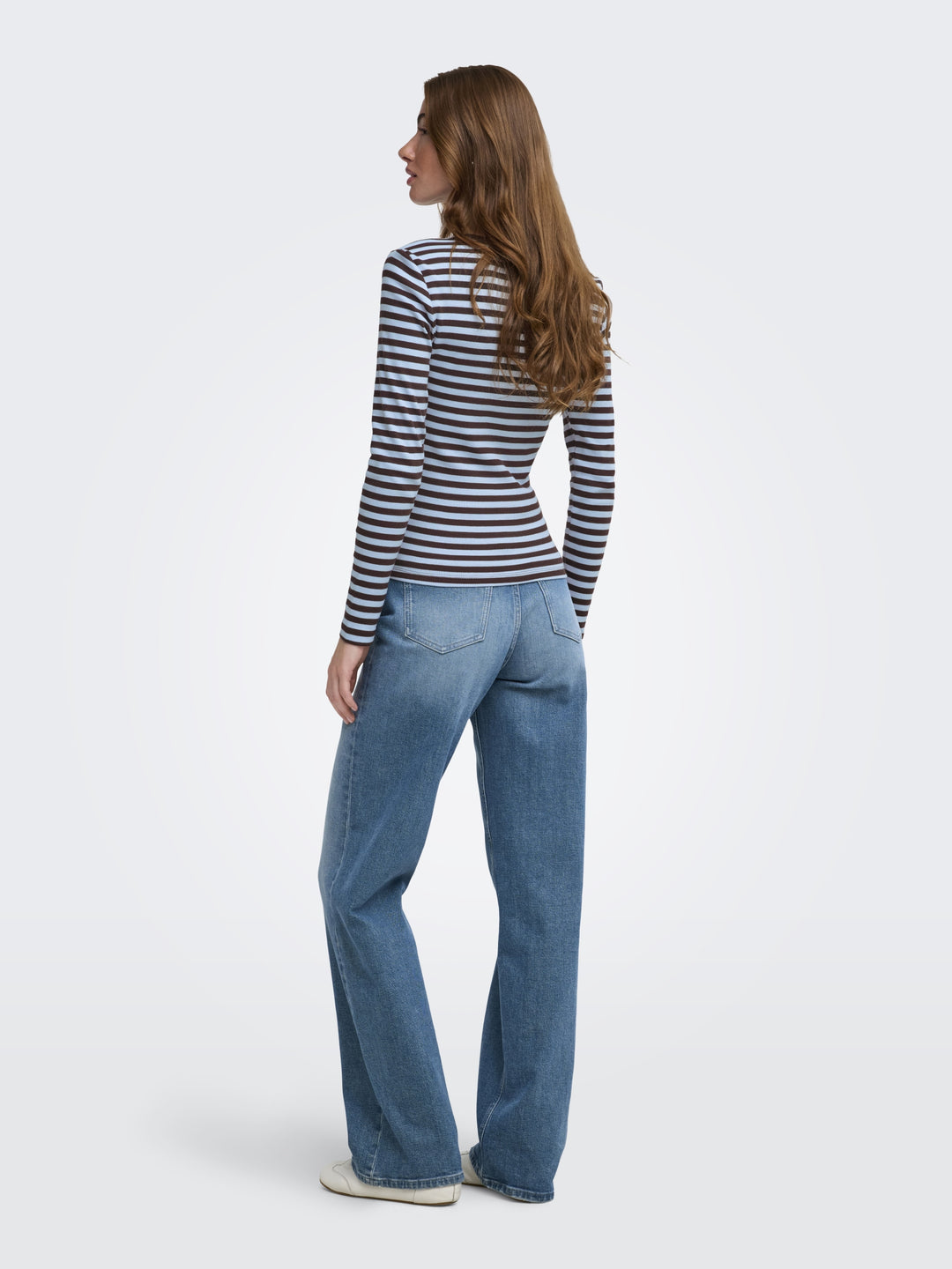 ONLVAL L/S O-NECK STRIPE TOP JRS, Coffee Bean/Cashmereblue (mette) + 237375005 Bild 5