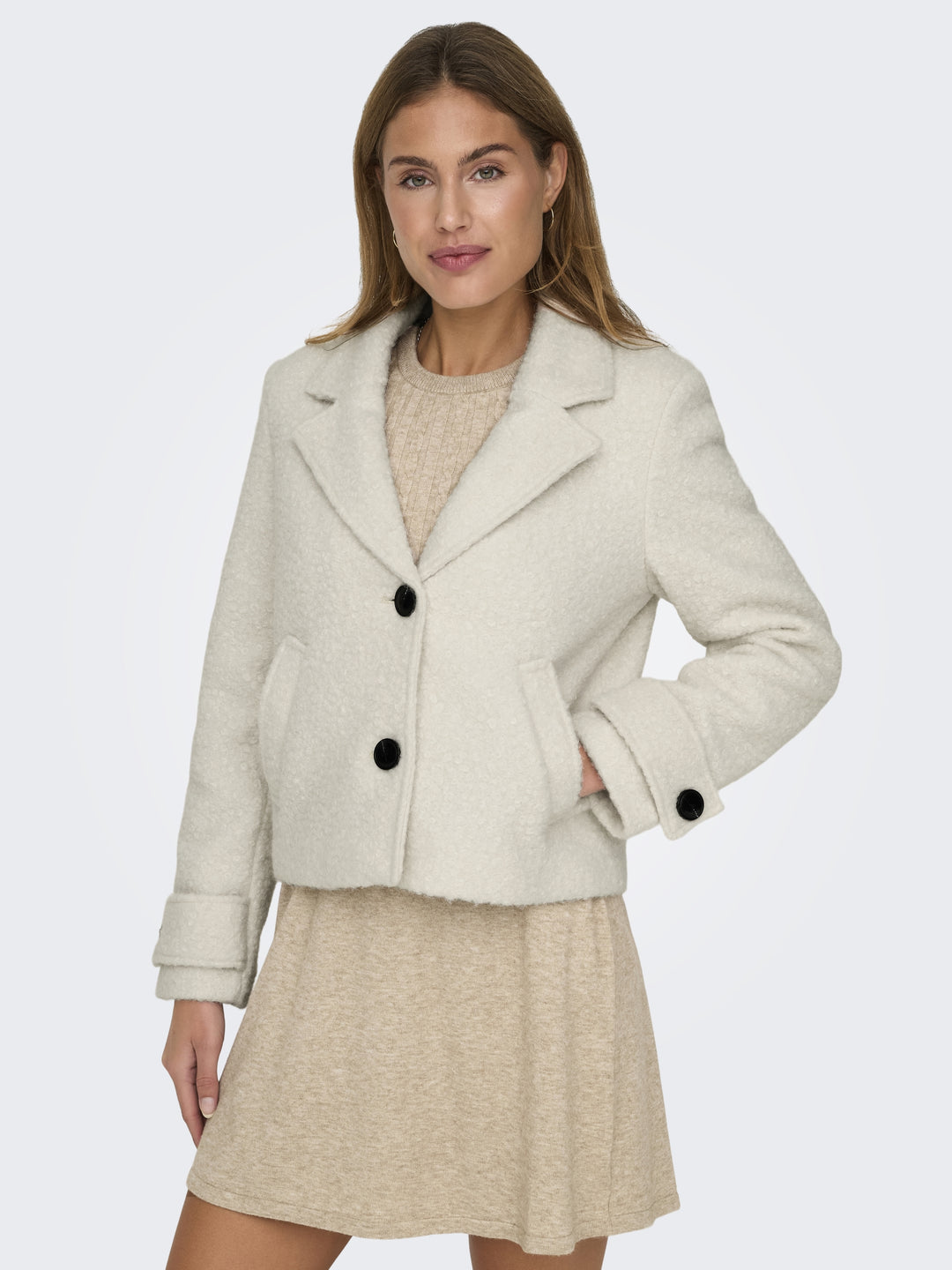 ONLVALERIA BOUCLE SHORT COAT OTW, Pumice Stone 189959 Bild 4