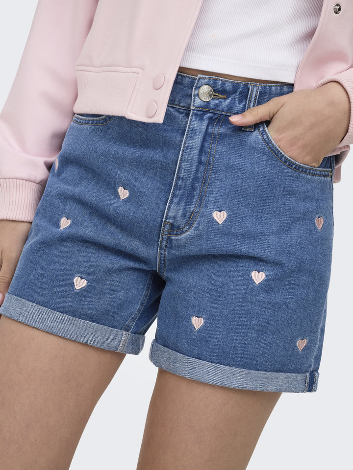 ONLVEGA HW EMBROIDERY DNM SHORTS GU, Medium Blue Denim 179695 Bild 3