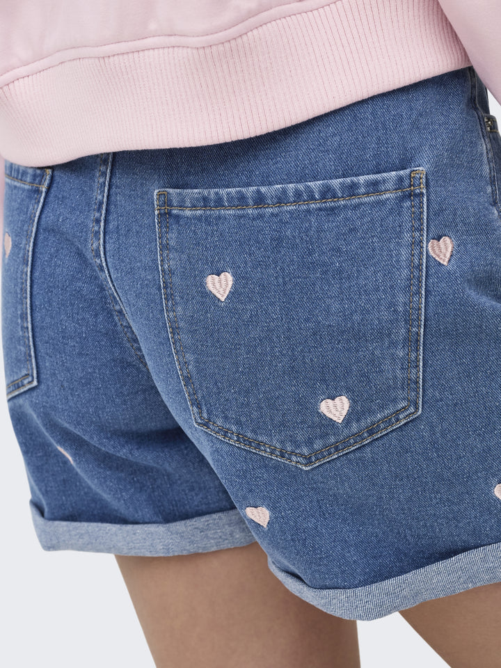 ONLVEGA HW EMBROIDERY DNM SHORTS GU, Medium Blue Denim 179695 Bild 7