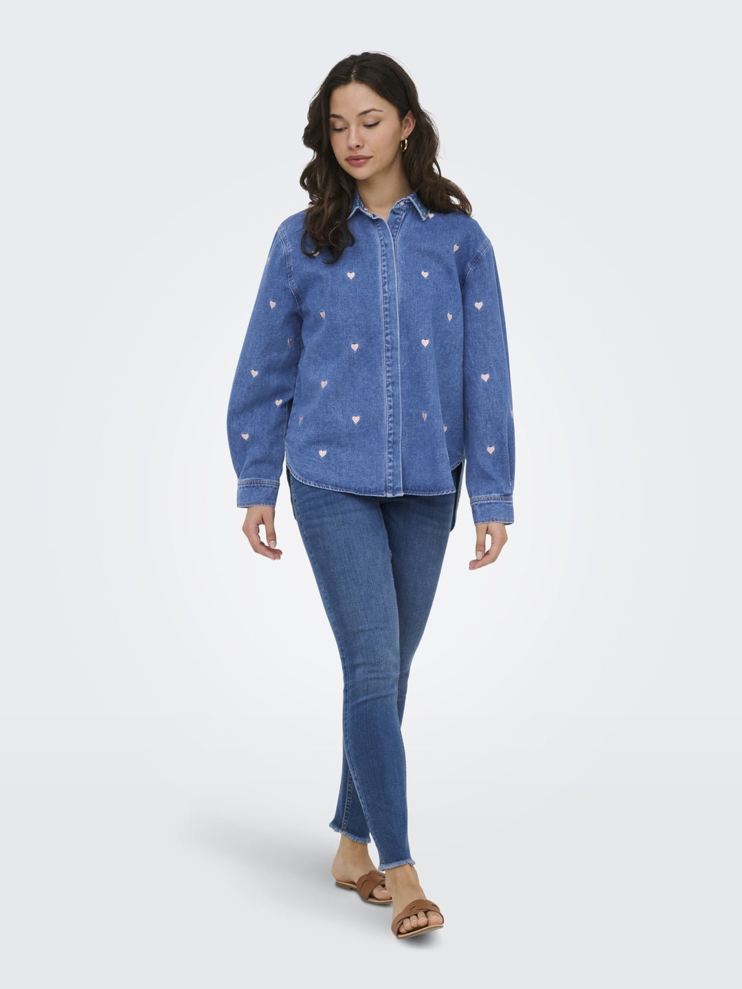 ONLVERA LS HEART DNM SHIRT GUA, Medium Blue Denim 179695 Bild 5