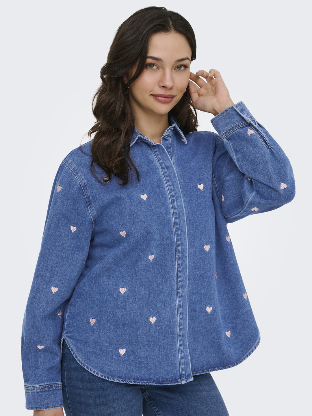 ONLVERA LS HEART DNM SHIRT GUA, Medium Blue Denim 179695 Bild 6