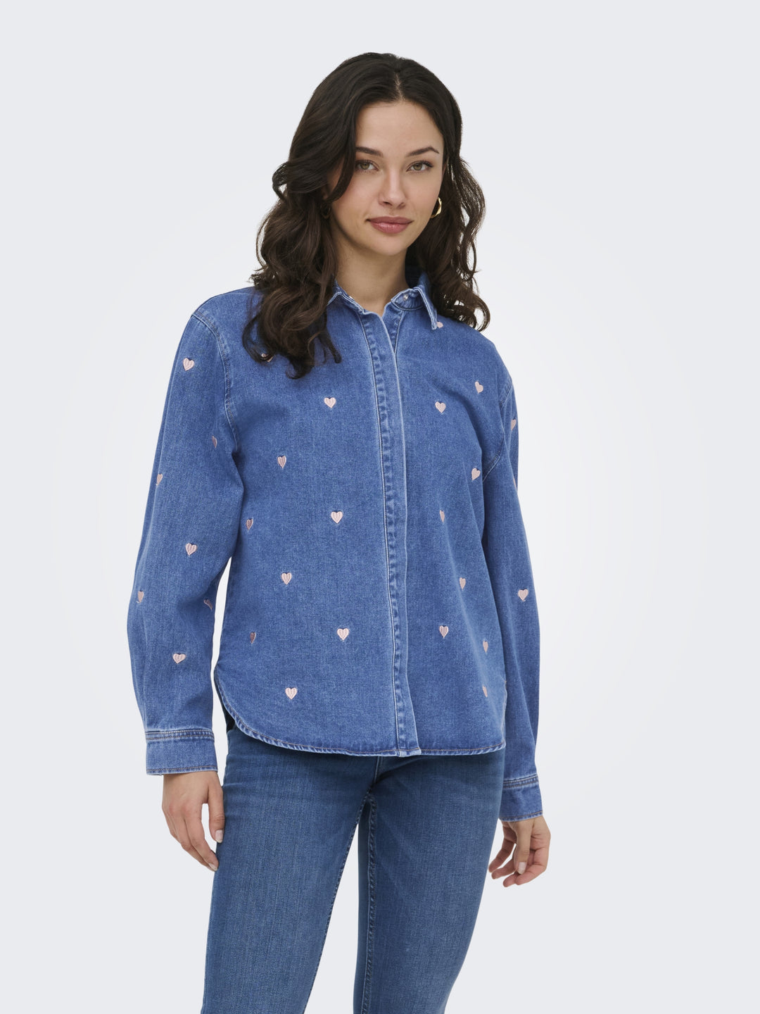 ONLVERA LS HEART DNM SHIRT GUA, Medium Blue Denim 179695 Bild 7