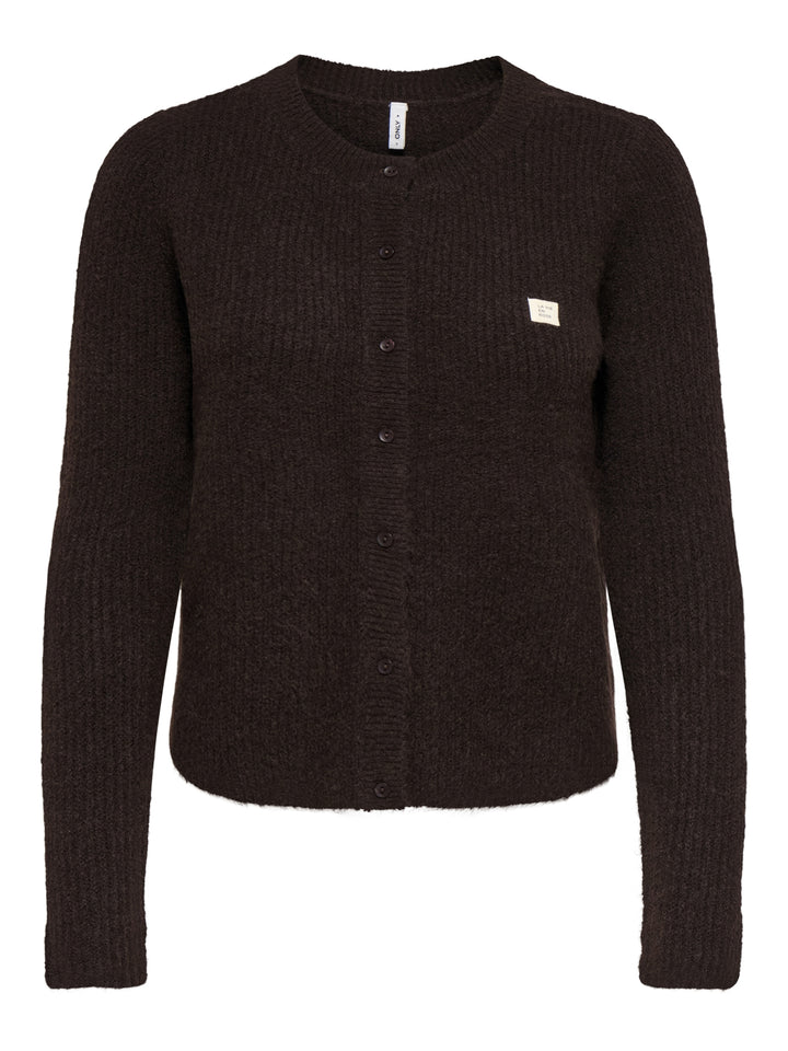 ONLVIGGA LS O-NECK BADGE CARDIGAN K, Coffee Bean/Mel/Fmop Button 237375002 Bild 1