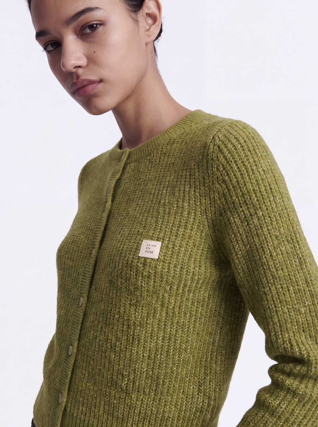 ONLVIGGA LS O-NECK BADGE CARDIGAN K, Cardamom Seed/Mel/Fmop Button 301962002 Bild 6