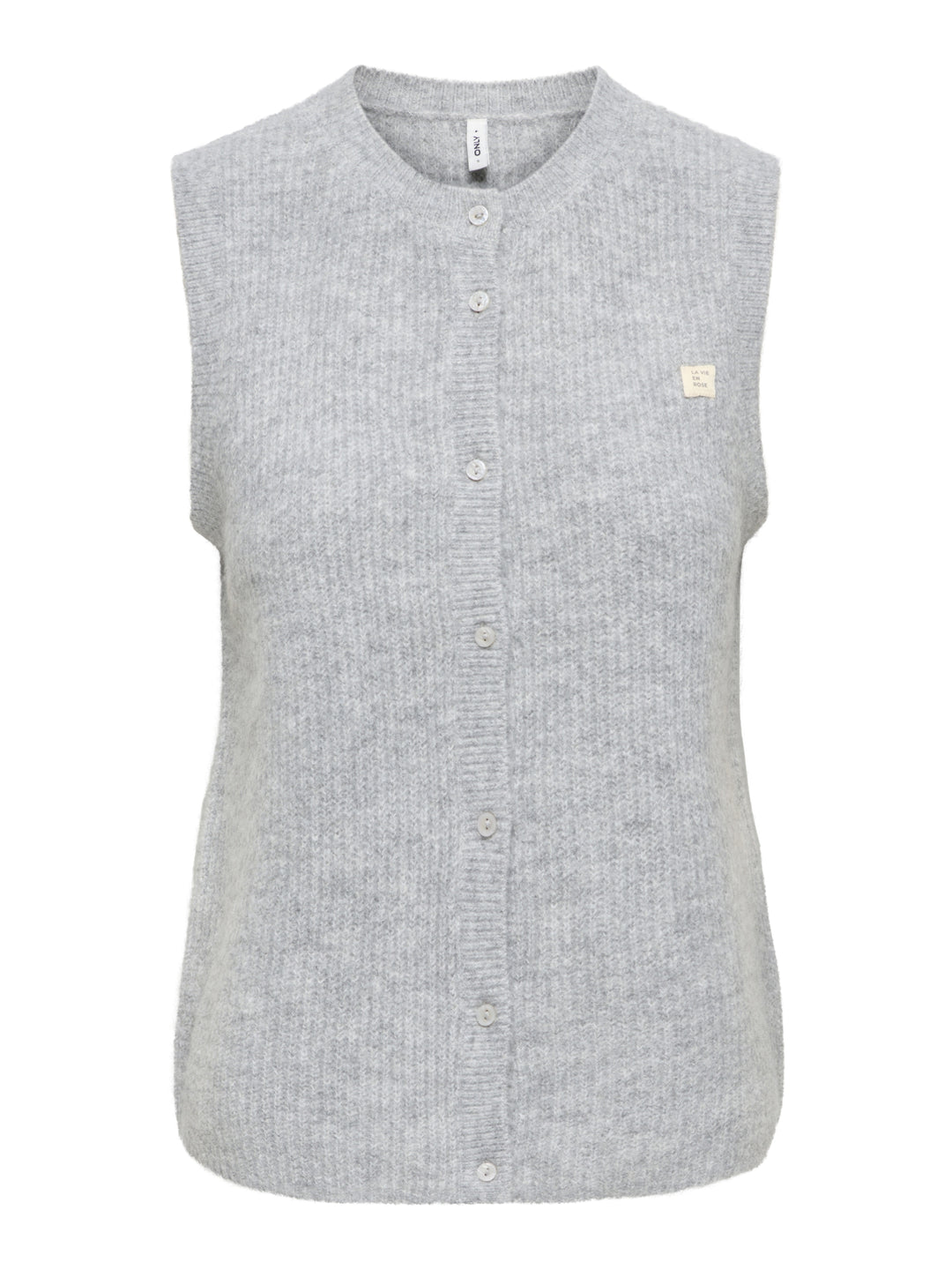 ONLVIGGA SL O-NECK BADGE BUTTON VES, Light Grey Melange/Fmop Button 179073001 Bild 1