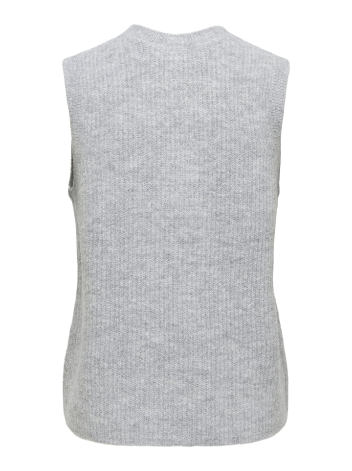 ONLVIGGA SL O-NECK BADGE BUTTON VES, Light Grey Melange/Fmop Button 179073001 Bild 2