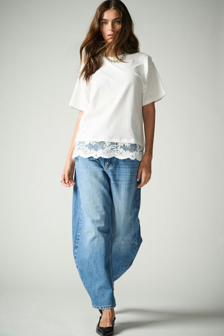 ONLVIVVI S/S LACE BOTTOM TOP JRS NO, Cloud Dancer/Cloud dancer lace 177922002 Bild 4