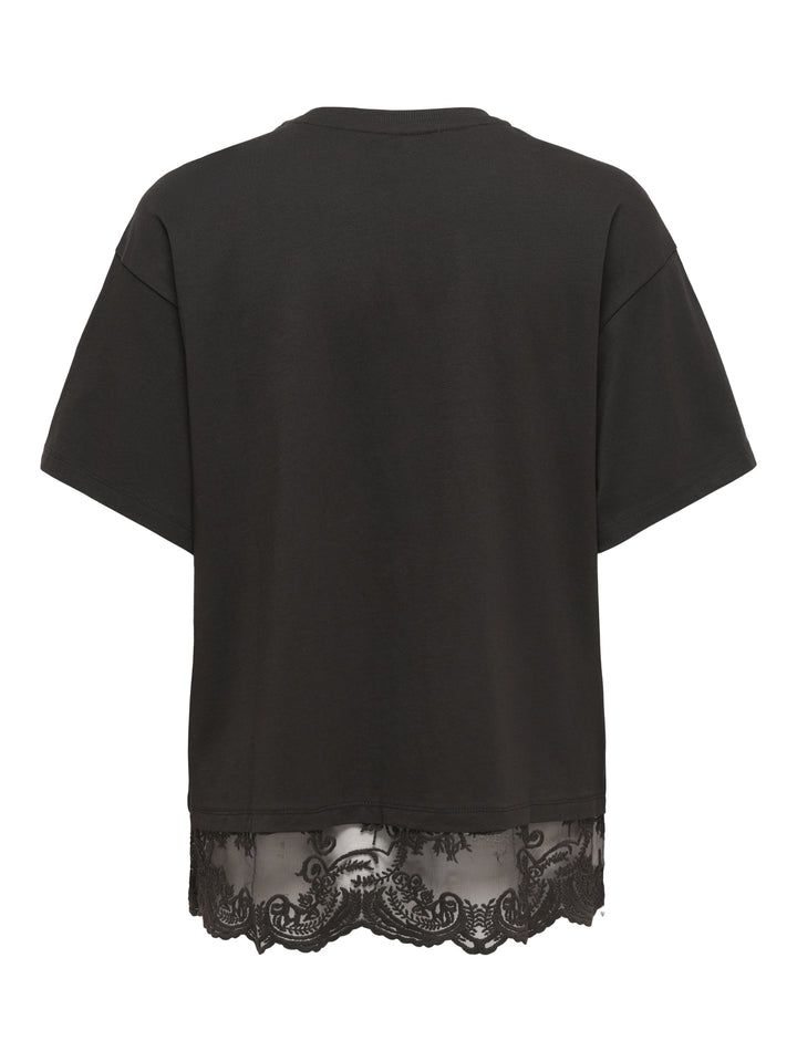 ONLVIVVI S/S LACE BOTTOM TOP JRS NO, Chocolate Torte/Chokolate torte lac 244915003 Bild 3