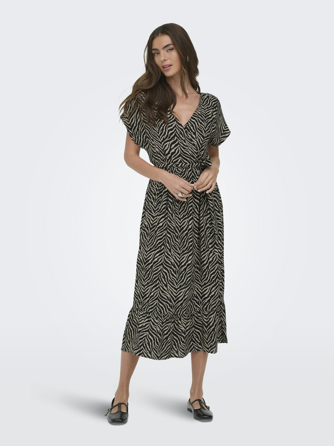 ONLZILLA ADELE SS LONG DRESS NOOS W, Black/KATTY ANIMAL 177911006 Bild 7